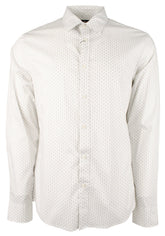 Men's Stretch MK Printed Slim Fit Long Sleeve Shirt Nickel